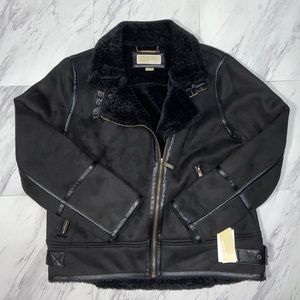 Michael Kors Faux Shearling/Suede Moto Jacket
